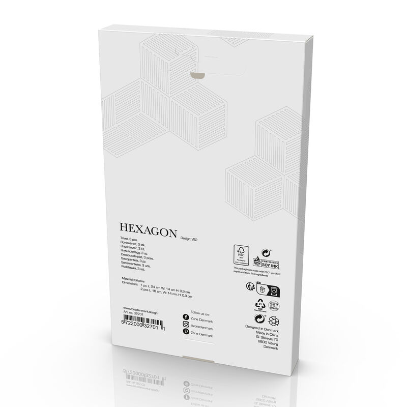 Hexagon Bordskåner 3 stk.