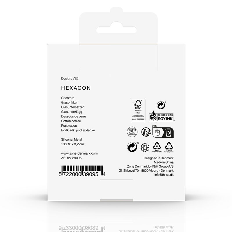 Hexagon Glasbrikker 6 stk.